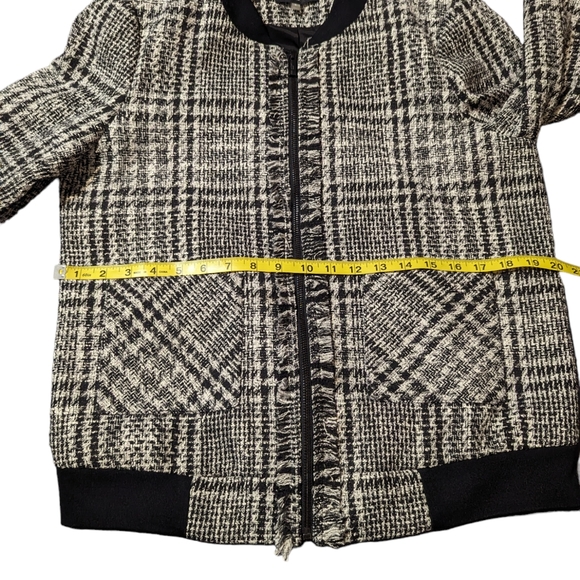 Karl Lagerfeld Tweed Bomber Jacket M - Picture 5 of 6